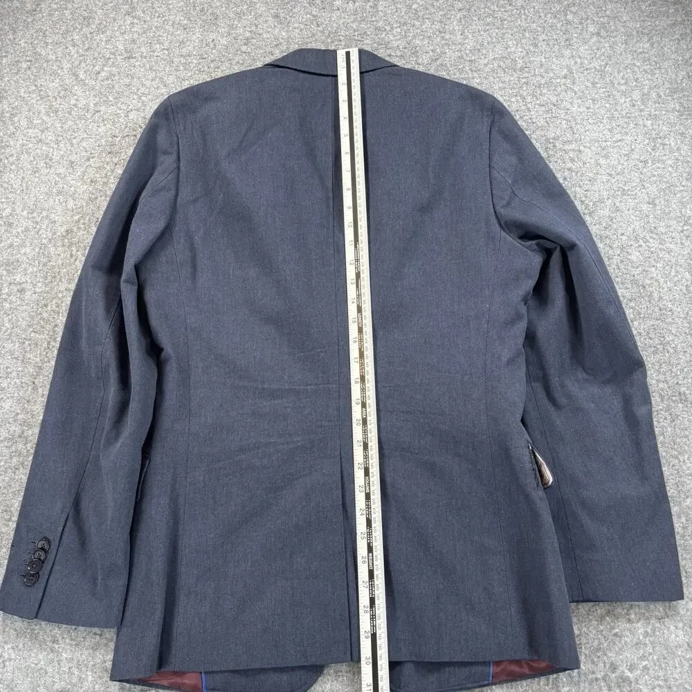 Banana Republic Mens 38R Tailored Fit Navy Blue Herringbone Cotton Blazer Jacket